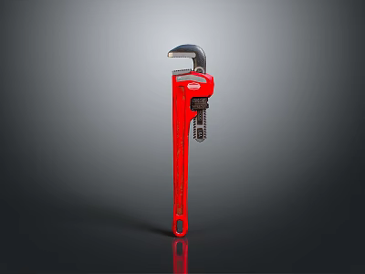 Red Pipe Wrench Heavy Duty Adjustable Professional Plumbing Tool For Industrial Use 3d model