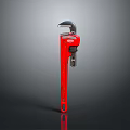 Red Pipe Wrench Heavy Duty Adjustable Professional Plumbing Tool For Industrial Use