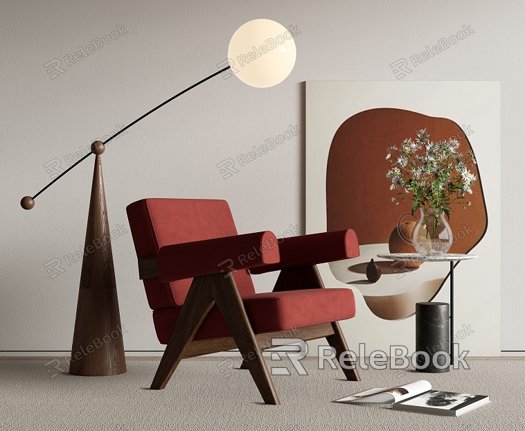 Single Sofa Leisure Chair Floor Lamp Side Corner model