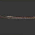 Wooden Boat With Blue Interior Seats And Slim Structure On Dark Background
