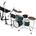 Complete Musical Instruments Kit Including Microphone Keyboard And Drum Set 3d model