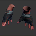 3D Modeled Gloves With Gray Red Blue Accents And Orange Hand Models Rendered