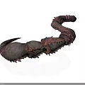 Reddish Brown Scorpion With Segmented Tail And Sharp Claws Isolated On White Background 3d model