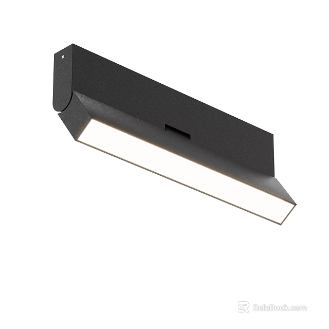 Sleek Modern Rectangular Ceiling Light With Black Frame And White Illuminated Panel 3d model 