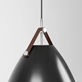 Black Egg Shaped Hanging Pendant Light With Metallic Bracket For Minimalist Interior Design 3d model