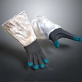 Durable Protective Gloves With White Cuff Black Palm And Blue Fingertips For Safety Use