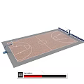 Nike Sports Equipment Including Basketball Hoop And Protective Barriers On Wooden Court