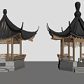 Chinese architecture pavilion tower silhouette ancient architecture pavilion attic landscape pavilion six-legged pavilion ancient pavilion antique pavilion landscape pavilion gallery water 3d model