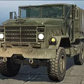 Desert Tan Military Cargo Truck With Canvas Covered Bed Large Off Road Tires