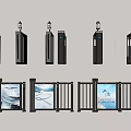 Modern gate iron gate iron gate community gate automatic gate 3d model