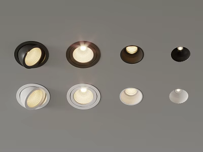 Downlights and Spotlights Black and White Modern Design for Home Ceiling Lighting 3d model