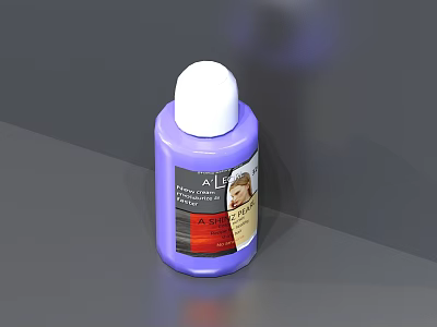 Bathroom Accessory Purple Bottle With White Cap For Liquid Soap Use 3d model