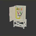 Open Computer Equipment Cabinet Interior With Colored Wires And Terminal Blocks Design 3d model