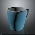 Blue Ceramic Mug With Smooth Surface And Comfortable Handle For Daily Use 3d model