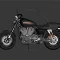 Black Motorcycle with Orange Accents Modern Design Leather Seat and Chrome Exhaust