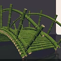 Handcrafted Bamboo Arch Bridge With Interlaced Sticks And Natural Material Structure Design