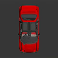 Red Sports Car With Black Roof Yellow License Plate White Wheels And Rear Spoiler