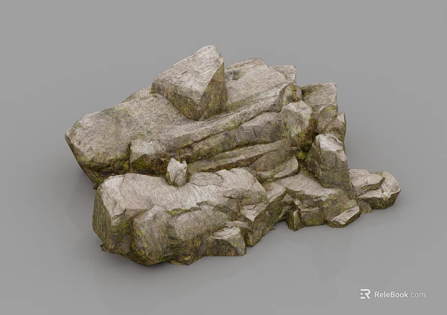 Natural Stone And Wood Decorative Pieces With Rustic Texture And Design 3d model 