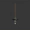 Spacecraft Probe With Long Antenna And Dish For Deep Space Exploration