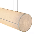 Modern Linear Pendant Light With Linen Shade For Contemporary Interior Spaces 3d model