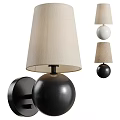 Modern Wall Lamp Design With Linen Shade And Black White Globe Base
