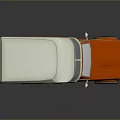 Orange And White Military Off Road Vehicle With Roof Top And Large Wheels