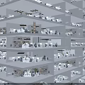 Modern Multi Story Open Plan Office Building With Spacious Bright Comfortable Functional Working Areas