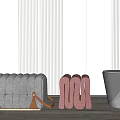Modern sofa stool sofa pedal stool combination 3d model