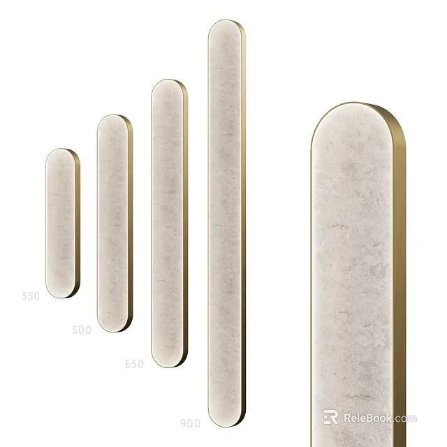 Elegant Marble Wall Sconces With Golden Frames And Various Sizes For Interior Decor 3d model 