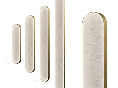 Elegant Marble Wall Sconces With Golden Frames And Various Sizes For Interior Decor 3d model