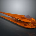 Orange Streamlined Spacecraft With Transparent Canopy And Aerodynamic Shape For Space Exploration 3d model
