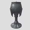 Gothic Style Decorative Lamp With Skull Design Spiked Top And Ornate Base