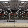 Indoor Fitness Training Venue Displaying Camouflage Background Auditory Training And Ability Combination