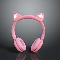 Cute Pink Cat Ear Headphones With Soft Ear Cushions And Comfortable Headband Design