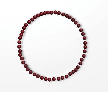 dark red children's creative small beaded bracelet 3d model