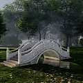 Chinese-style bridge ancient arch bridge 3d model