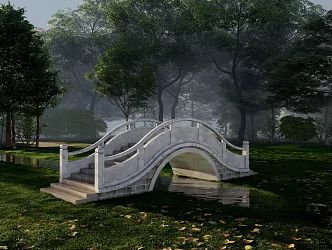 Chinese-style bridge ancient arch bridge 3d model