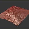 Modern 3D Geographic Terrain Model With Mountainous Landscape And River Paths 3d model