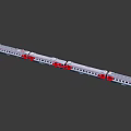 Long Modern Train With Silver Red Carriages And Passenger Windows Design