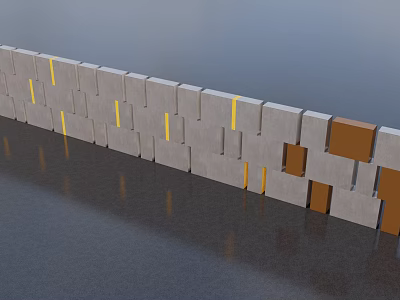 Modern landscape wall, landscape wall, fence, residential area, residential area, landscape wall, background wall, low wall 3d model