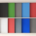 Public Facilities Construction Materials Featuring Colorful Corrugated Panels In Various Colors 3d model
