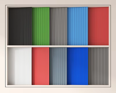 Public Facilities Construction Materials Featuring Colorful Corrugated Panels In Various Colors 3d model