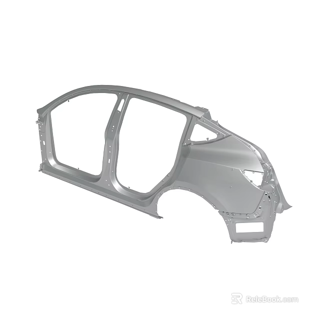 Reinforced Car Body Frame Steel Structure For Vehicle Chassis Construction 3d model 