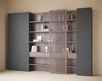 Modern Bookcase Full Wall Bookcase 3d model