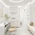 Modern Bright White Beauty Salon Interior With Nail Workstations And Elegant Reception Space Design
