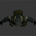 A Man Wearing Military Uniform Helmet Goggles Tactical Vest And Camouflage Clothing On Gray Background