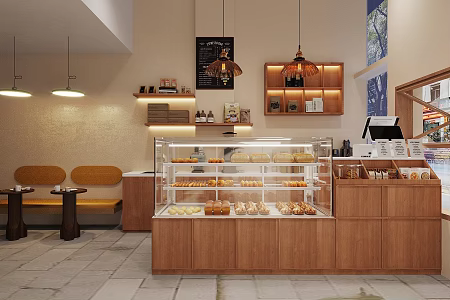 Middle antique coffee shop single-layer coffee shop console coffee table and chair Middle antique milk tea shop dessert sugar water shop cake cabinet 3d model