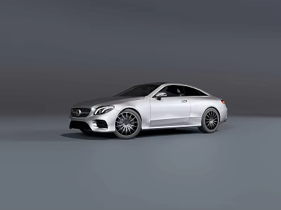 Silver Mercedes Benz Coupe Car With Sleek Exterior Design And Stylish Alloy Wheels 3d model