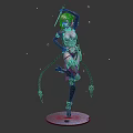 Sci Fi Game Movie Character Combat Outfit Weapon Dynamic Pose Mechanical Details Display Base