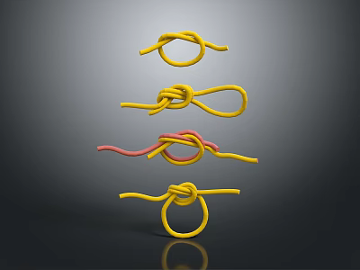 Colorful Yellow And Pink Rope Knots As Practical Household Items For Daily Use 3d model